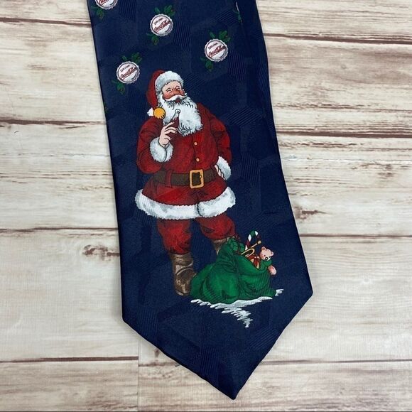 MEN'S COCA COLA SANTA CLAUS CHRISTMAS NECK TIE - Picture 6 of 7
